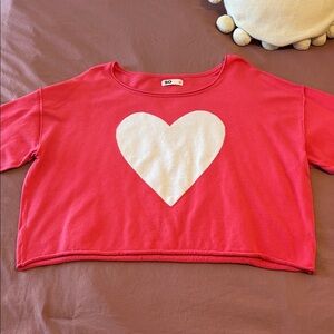 SO Pink Top with White Heart
